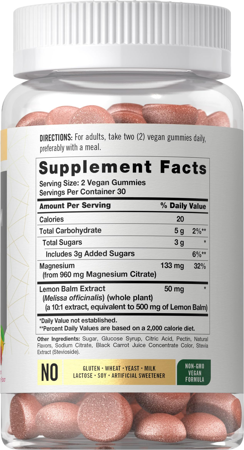 Vegan formula indication on Carlyle gummies