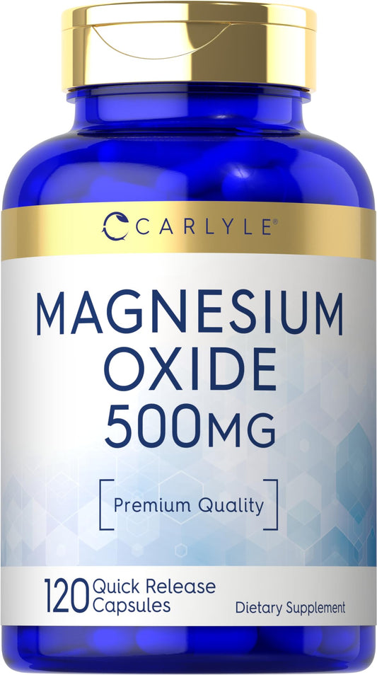 Carlyle Magnesium Oxide 500mg bottle - front view