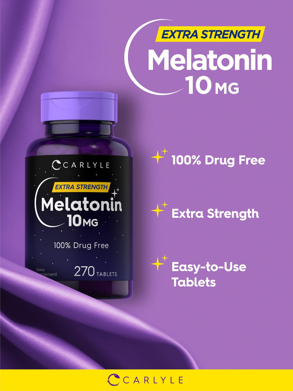 Carlyle Melatonin 10mg bottle label close-up