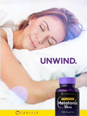 Gluten-free and non-GMO icons on Carlyle Melatonin packaging