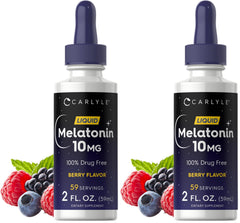 Carlyle Melatonin 10mg Berry Liquid Drops bottle—pack of 2, front view