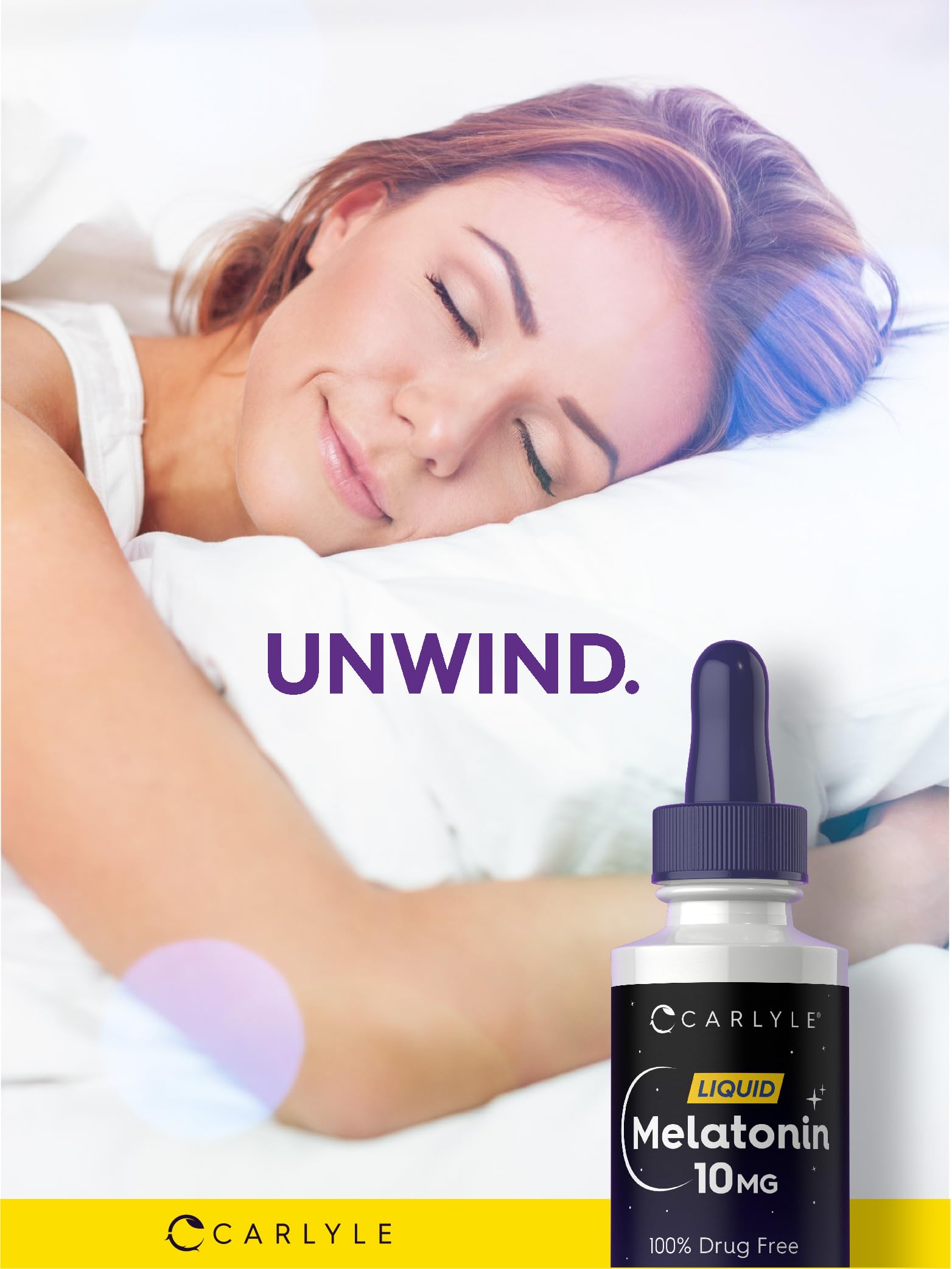 Dropper with 10 mg Melatonin liquid showing dosage