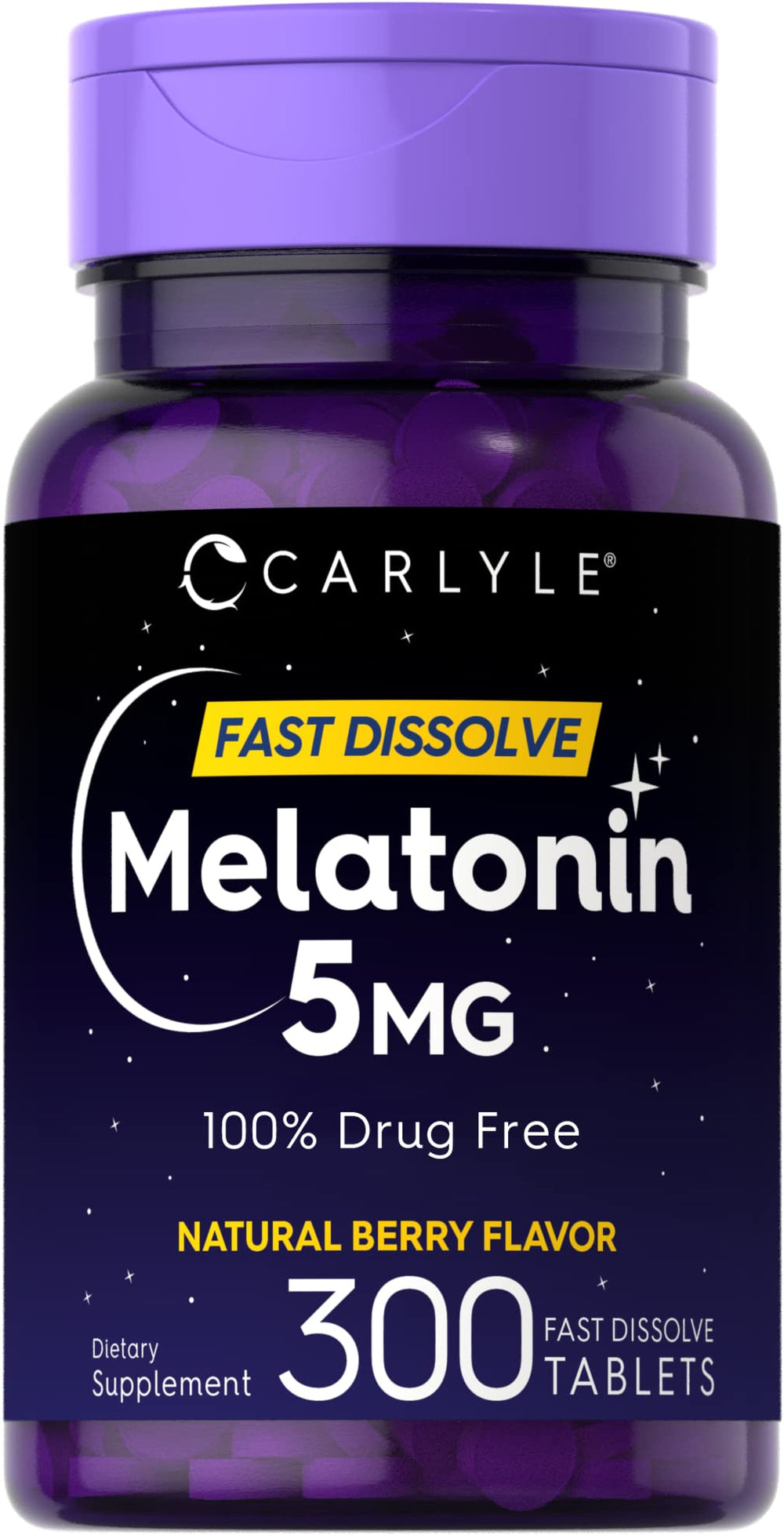 Carlyle Melatonin 5 mg Fast Dissolve Berry flavor bottle