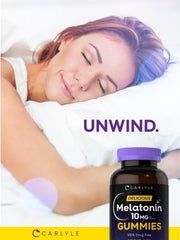 Box with Carlyle Melatonin Gummies Pack of 2 open showing gummies