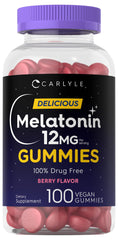 Carlyle Melatonin Gummies 12mg Berry Flavor bottle front view