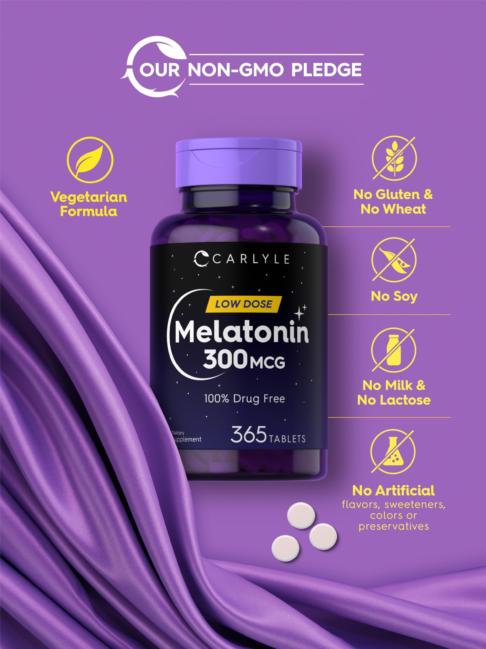 Laboratory tested Carlyle Melatonin ingredients
