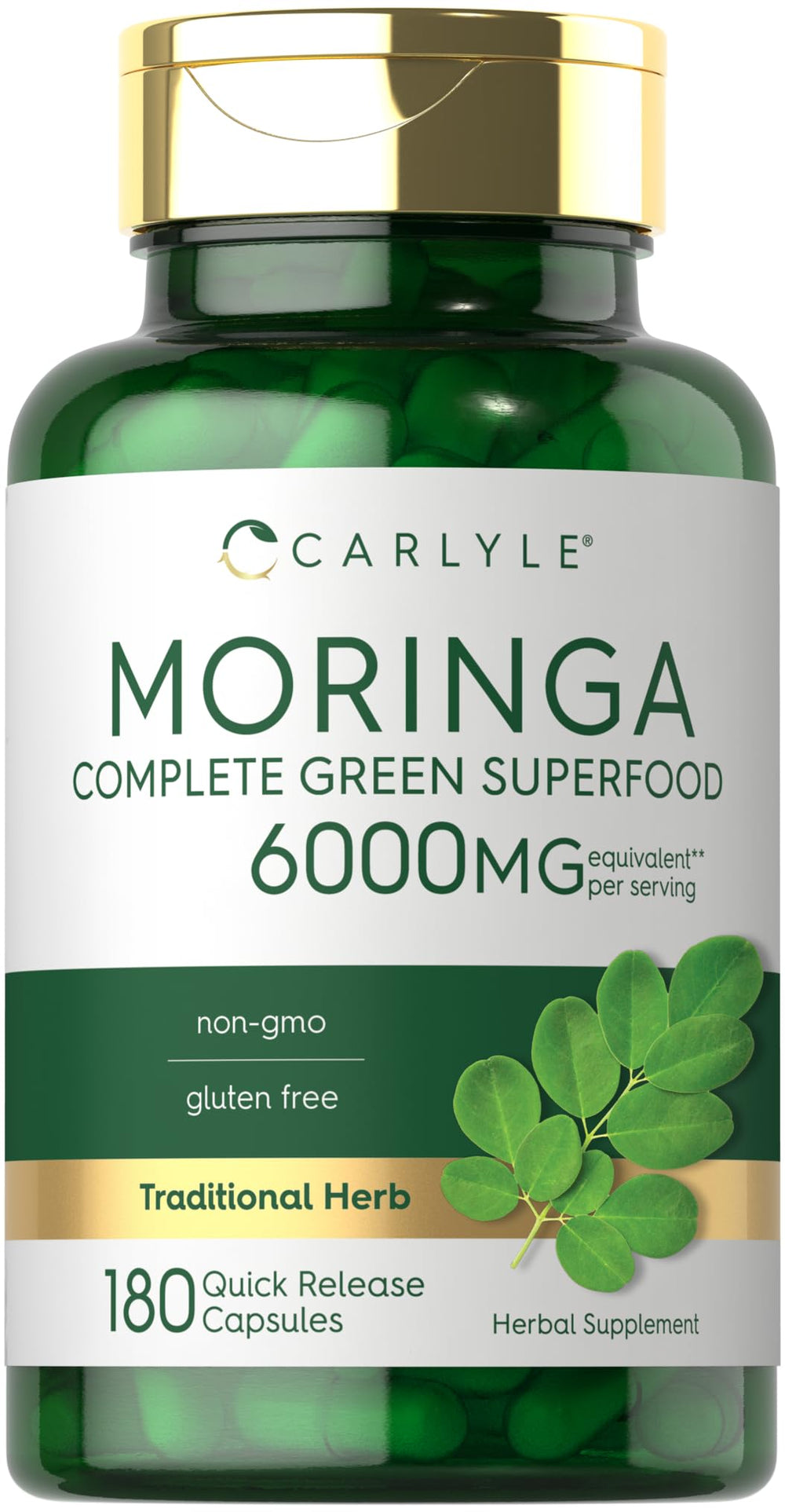 Carlyle Moringa Oleifera 180 capsules bottle