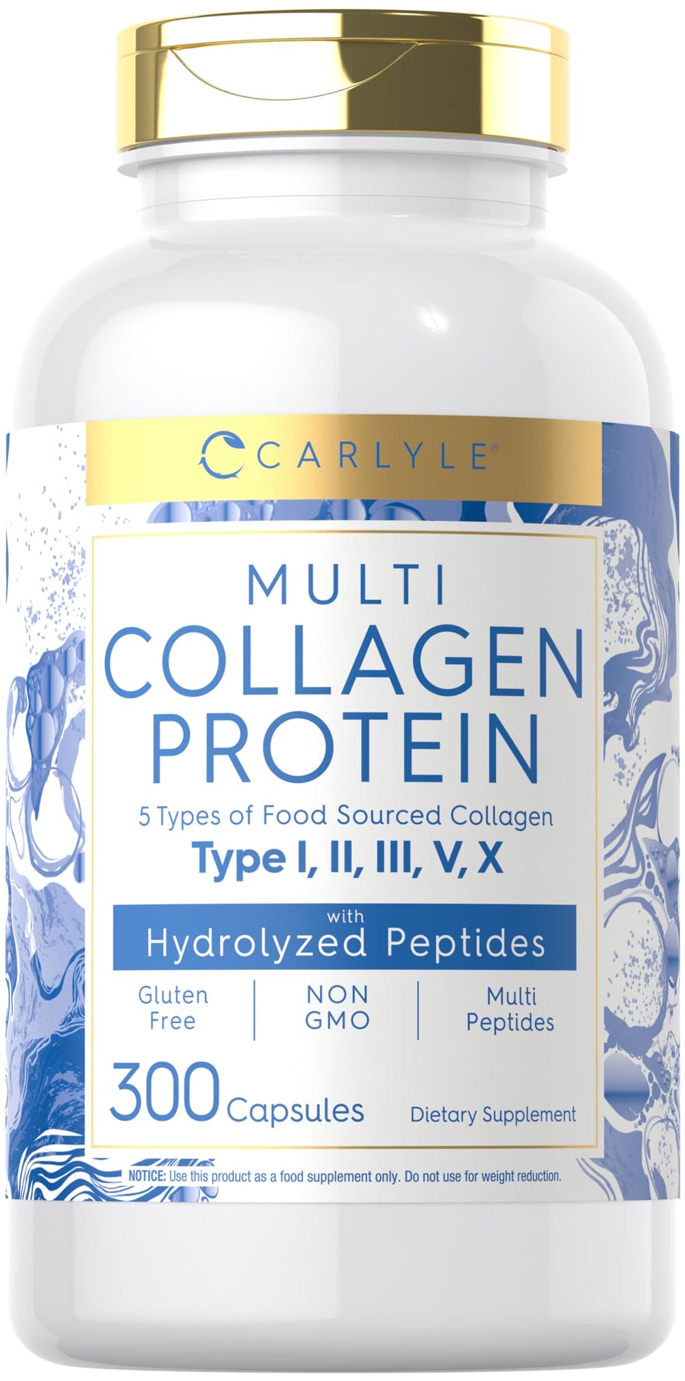 Bottle of Carlyle Multi Collagen Protein Capsules 2000mg