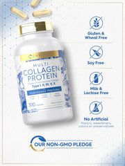 Close-up of Carlyle Multi Collagen bottle label