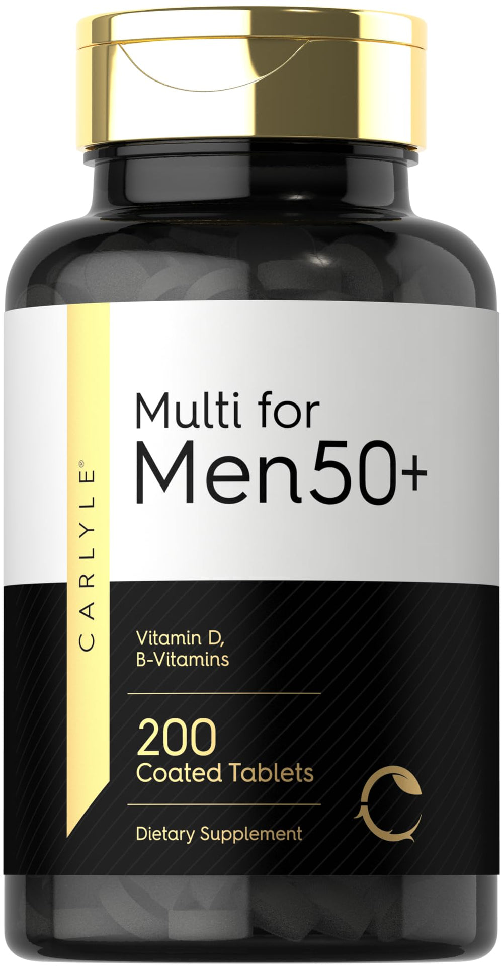 Carlyle Multivitamin for Men 50+ bottle with 200-count label