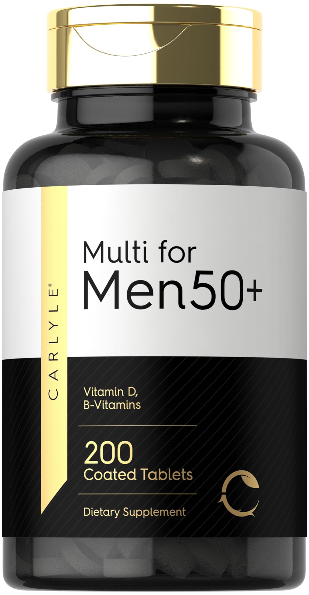 Carlyle Multivitamin for Men 50+ bottle with 200-count label