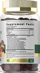 Carlyle Mushroom Supplement Gummies bottle on a wooden surface