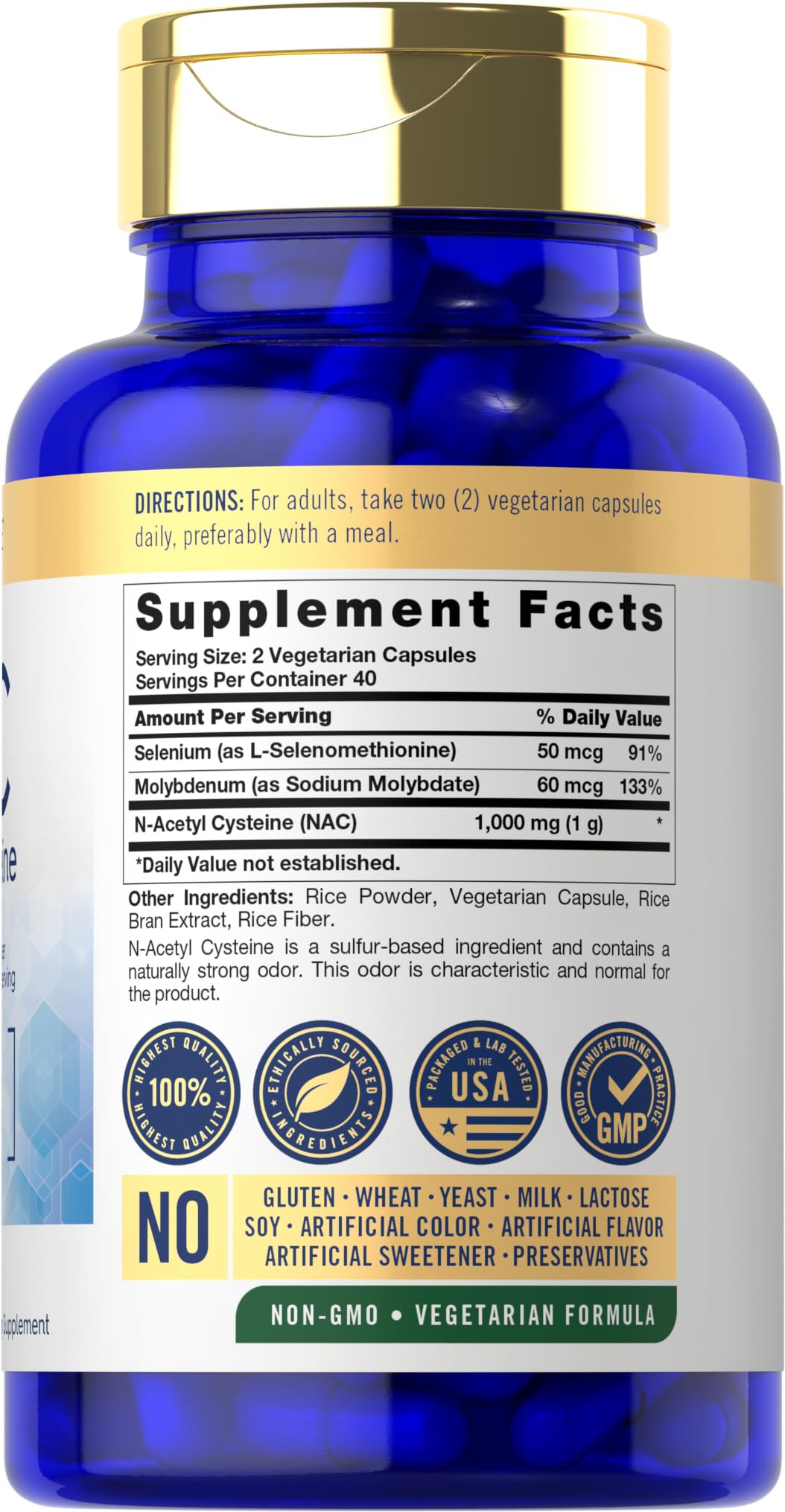 Vegetarian formula packaging for Carlyle NAC