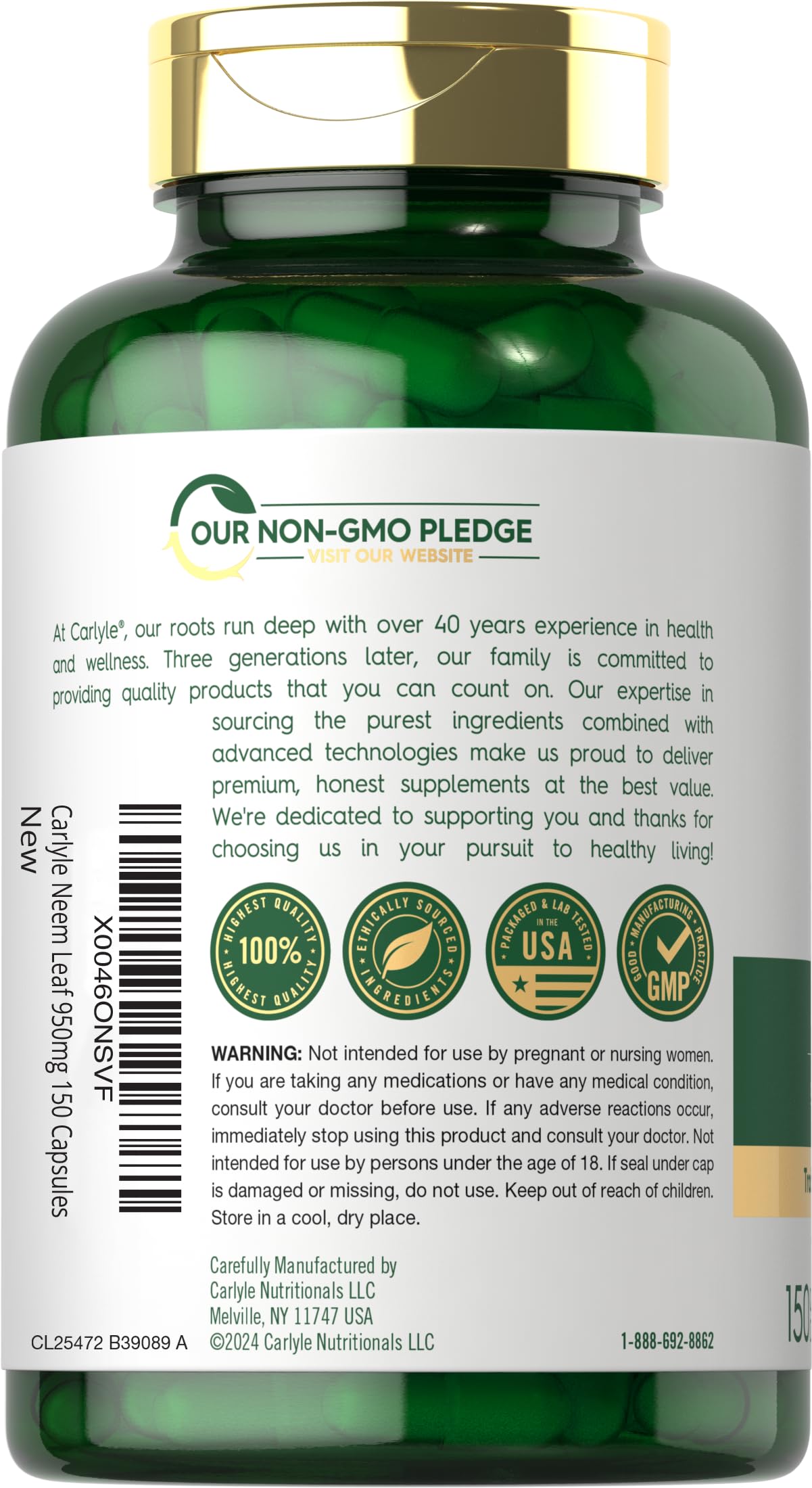 Carlyle Neem Leaf bottle with product label visible