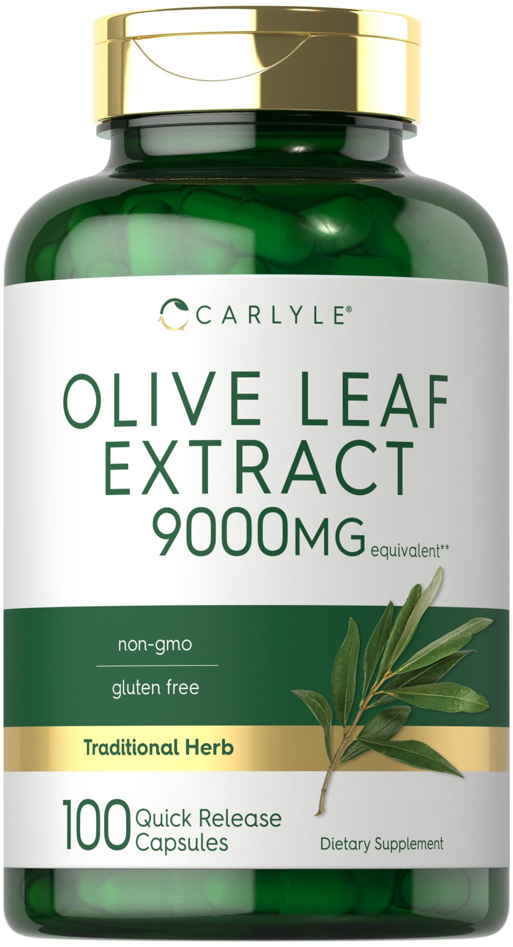 Carlyle Olive Leaf Extract Capsules bottle front view