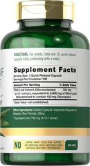 Close-up of Carlyle Olive Leaf Extract Capsules label