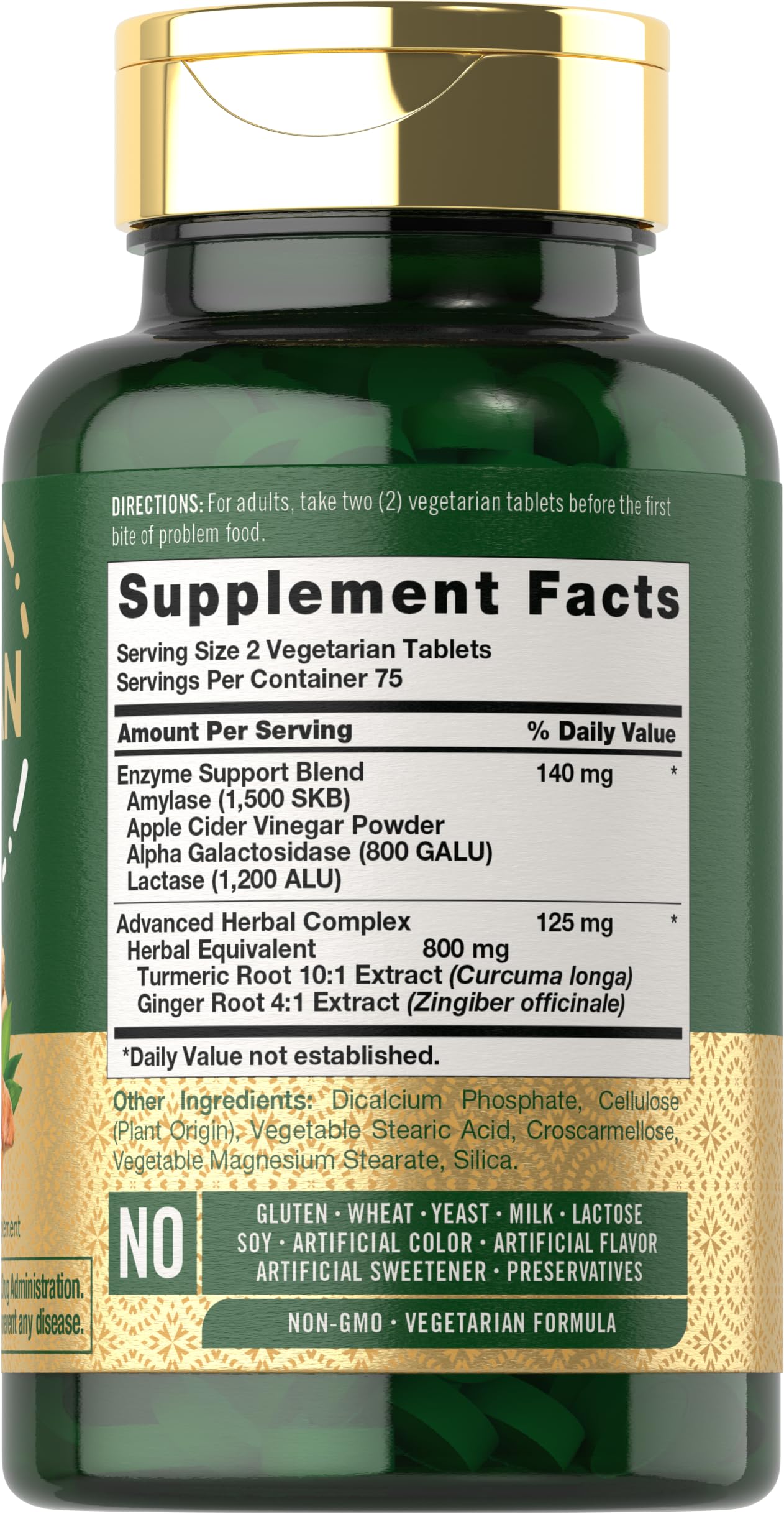 Close-up of Opti-Bean label showing 150 tablets