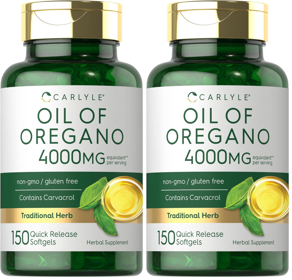 Carlyle Oregano Oil 4000mg bottle with 150 softgels – pack of 2