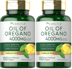 Carlyle Oregano Oil 4000mg bottle with 150 softgels – pack of 2