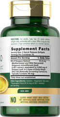 Close-up of oregano oil softgels