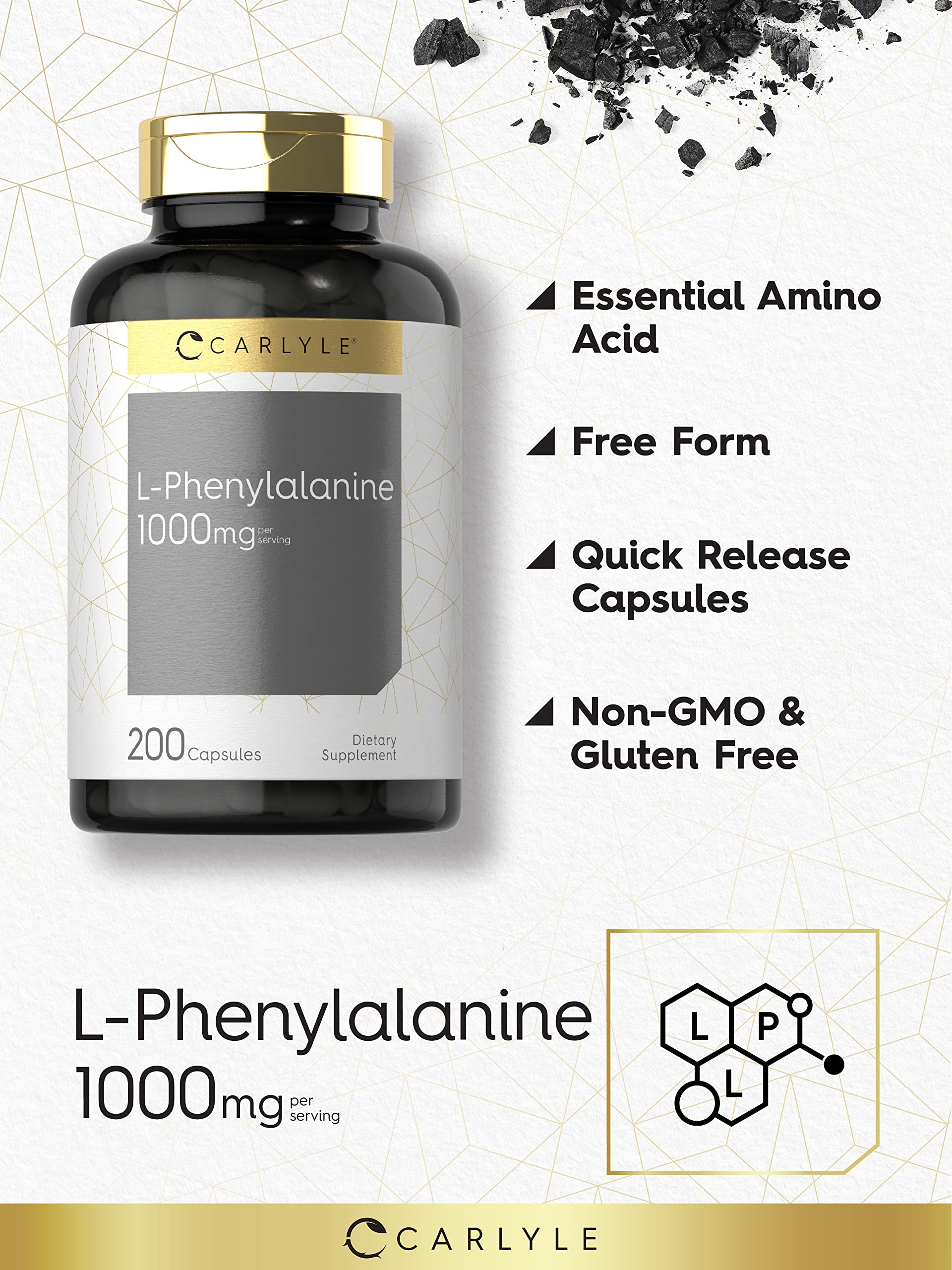 L-Phenylalanine capsules arranged on a tray