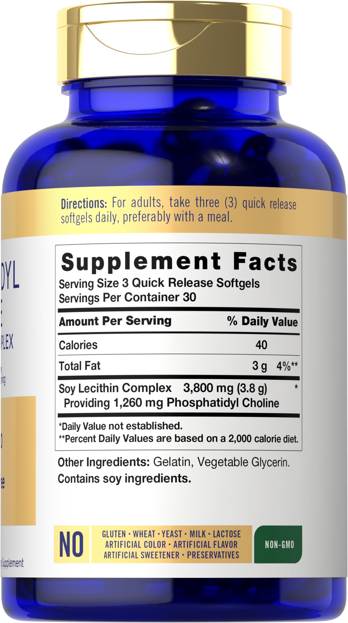 Phosphatidylcholine supplement ingredients panel
