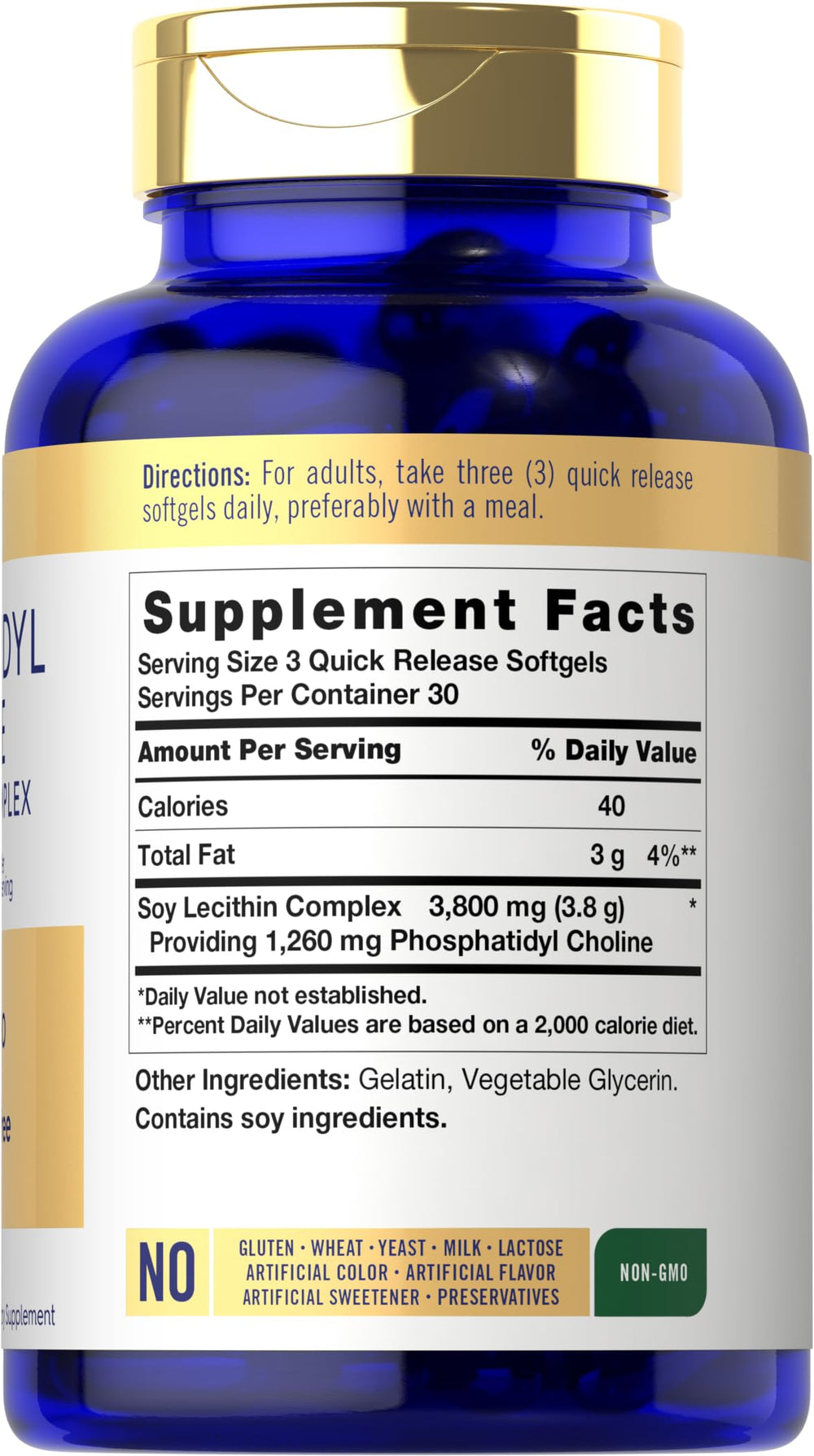 Phosphatidylcholine supplement ingredients panel