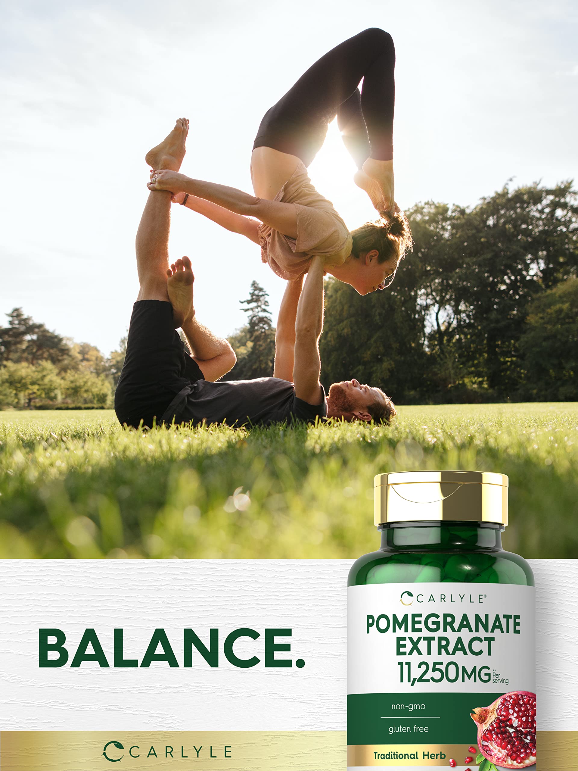 Laboratory tested Carlyle pomegranate extract bottle