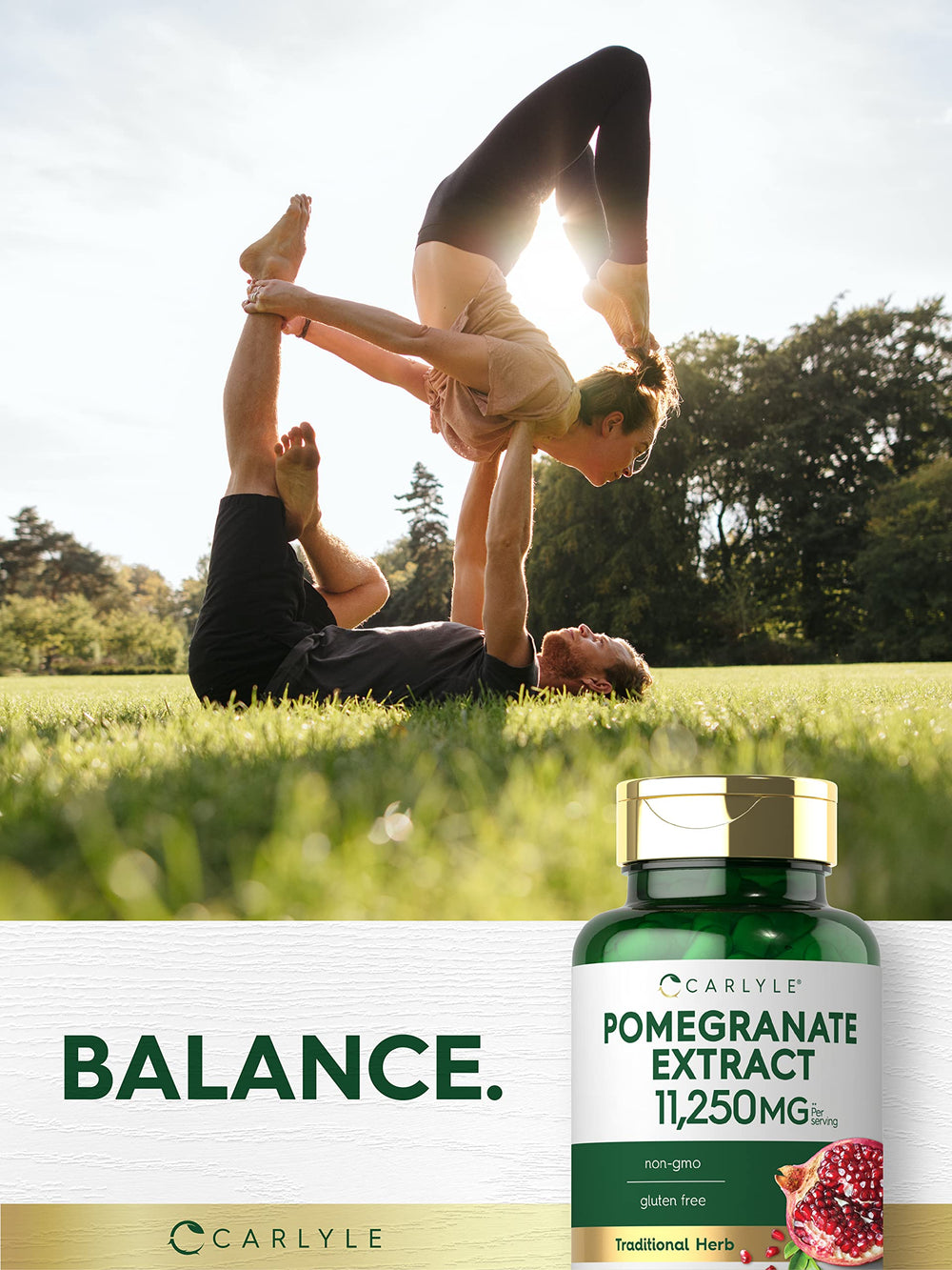 Laboratory tested Carlyle pomegranate extract bottle