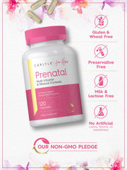 Supplement facts panel on Carlyle Prenatal Vitamins