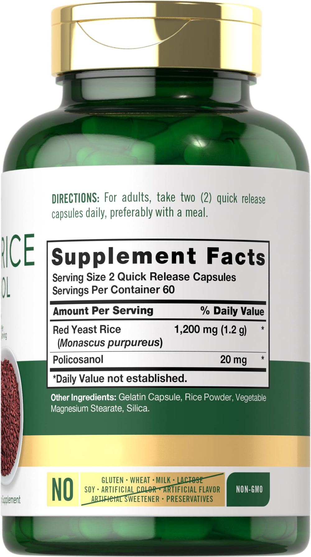 Carlyle Red Yeast Rice Complex bottle label