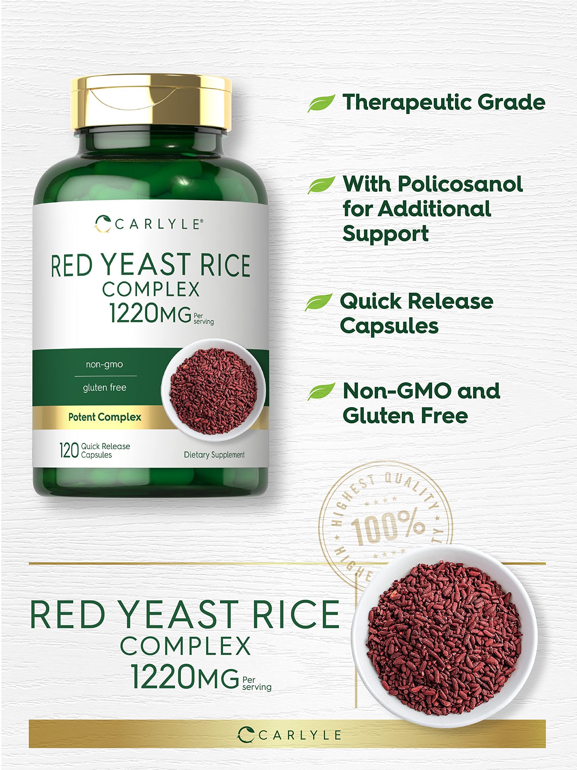 Capsules of Carlyle Red Yeast Rice Complex