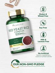 Ingredient list on Carlyle Red Yeast Rice Complex bottle label