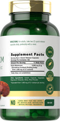 Back view of Carlyle Reishi Mushroom supplement bottle