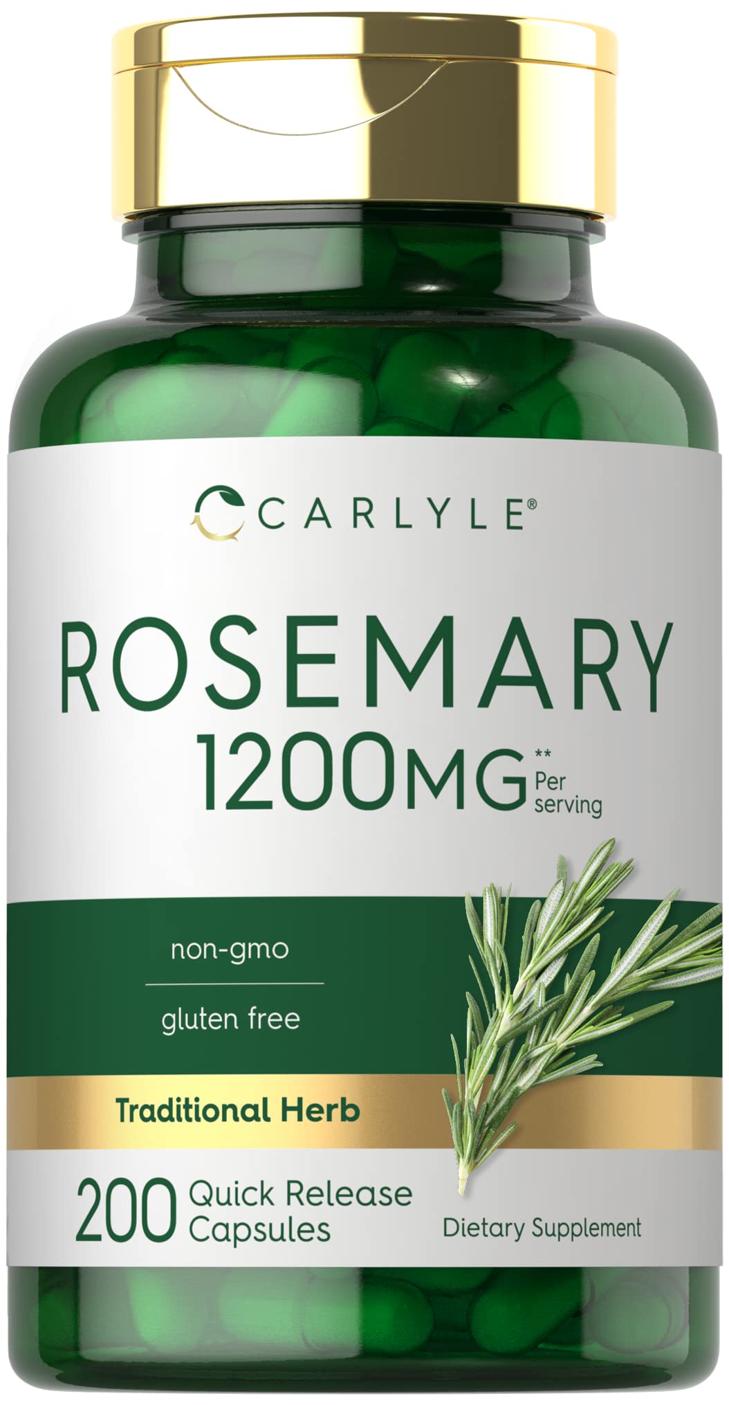Carlyle Rosemary Capsules bottle with 200 count