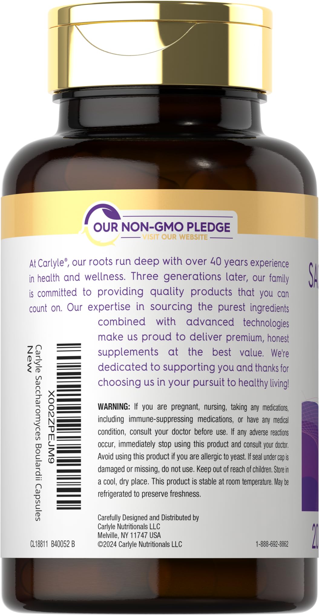 Carlyle quality seal indicating lab-tested ingredients