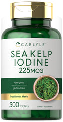 Carlyle Sea Kelp Iodine Supplement bottle showing 225 mcg per tablet