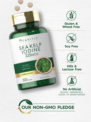 Non-GMO and Gluten Free badges on Carlyle Sea Kelp product