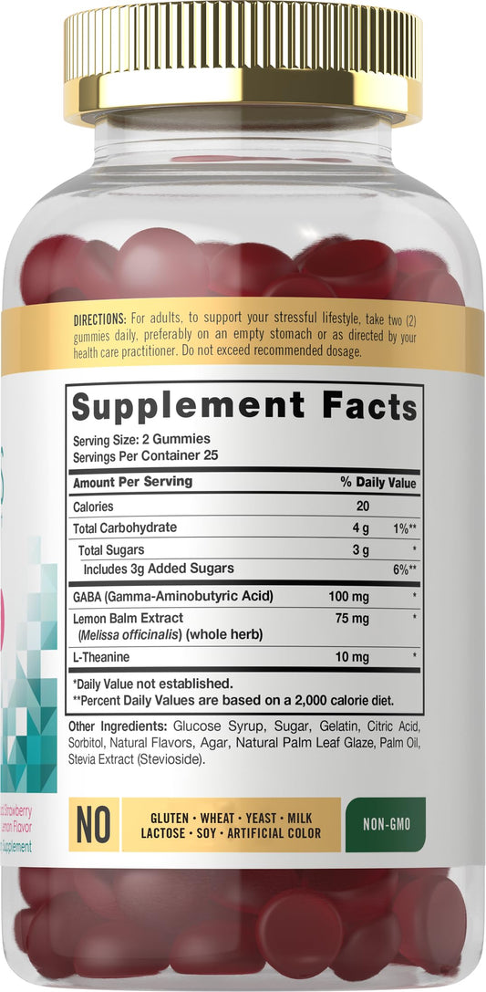 Front view of Carlyle Stress Support Gummies bottle