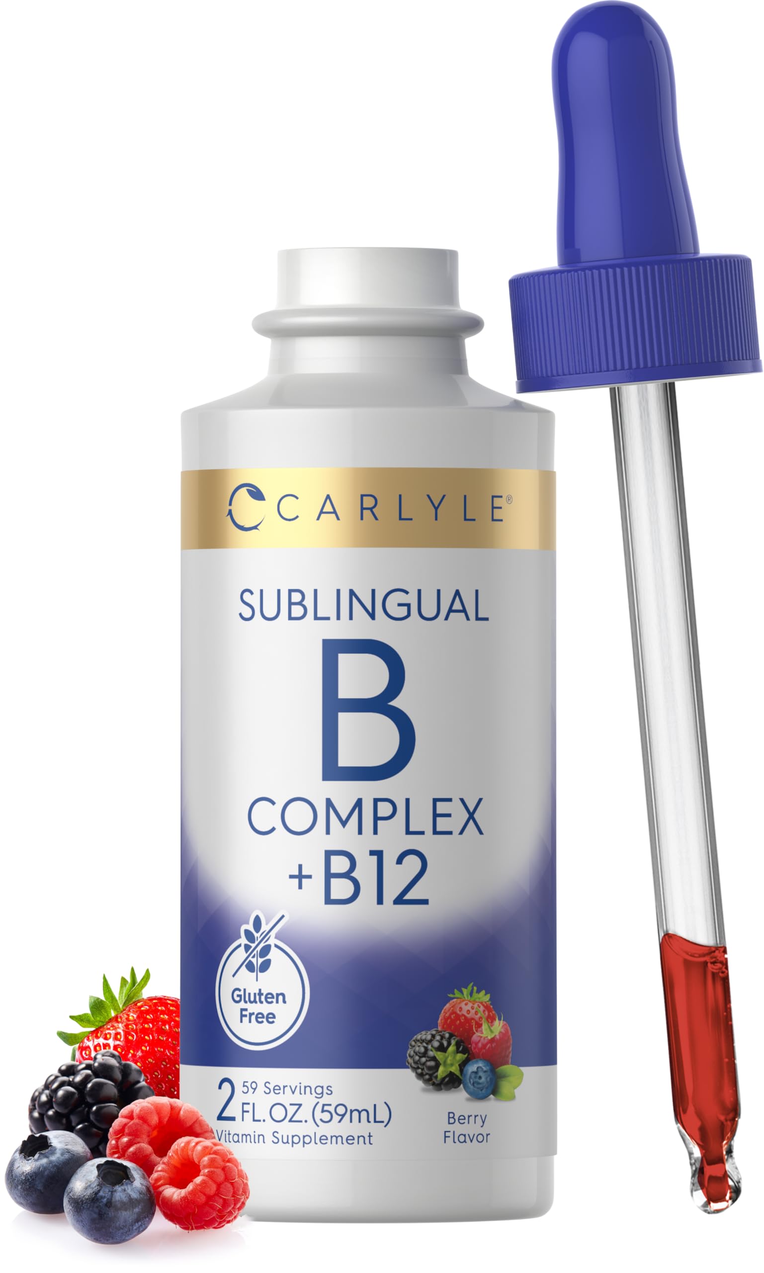 Carlyle Sublingual Vitamin B Complex Berry Flavor bottle - front