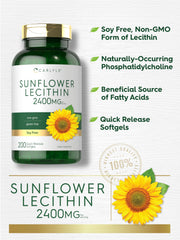 Carlyle Sunflower Lecithin label showing Non-GMO, Gluten Free, Soy Free icons