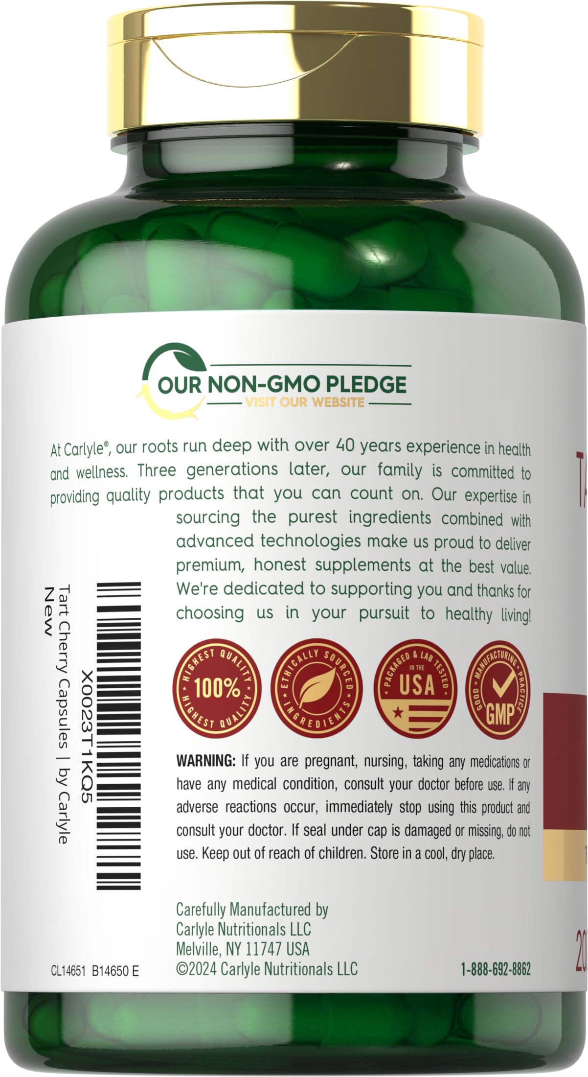 Supplements bottle with clear capsules illustrating quick-release design