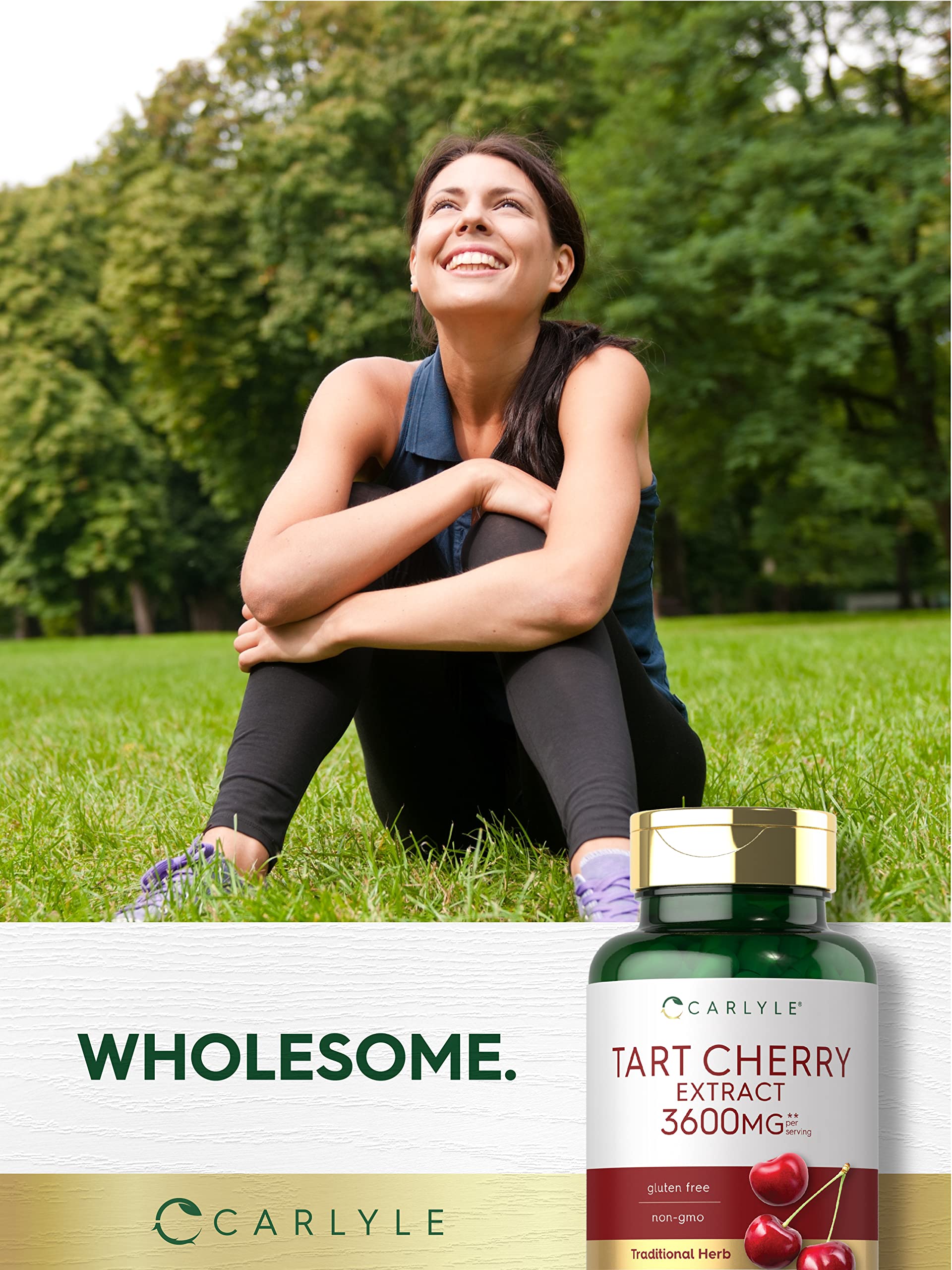 Nutrition facts panel for Carlyle Tart Cherry Extract Capsules