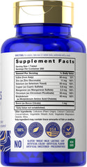 Back label of Carlyle Trace Minerals 200 Tablets bottle