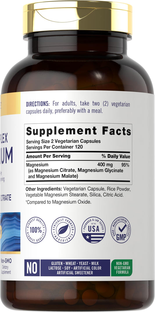 Magnesium Malate, Glycinate, and Citrate ingredients for Carlyle Complex