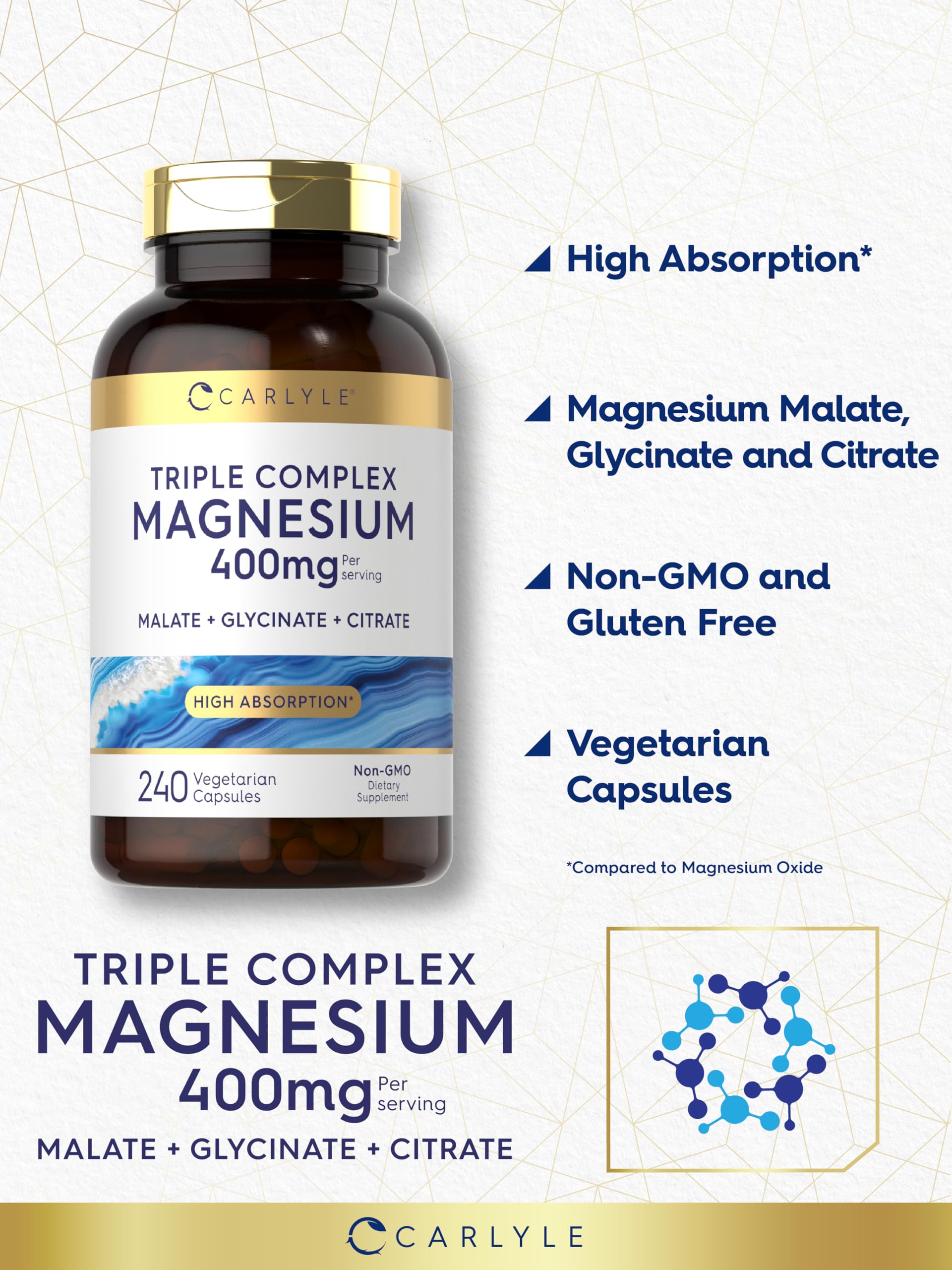 Vegetarian capsules of Carlyle Triple Magnesium Complex