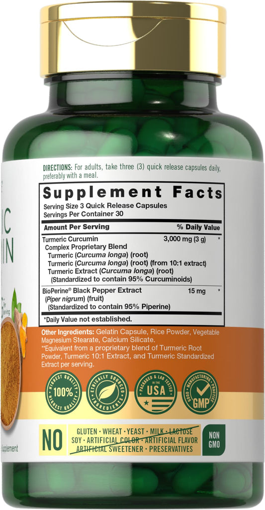 Bioperine and turmeric information on Carlyle product image