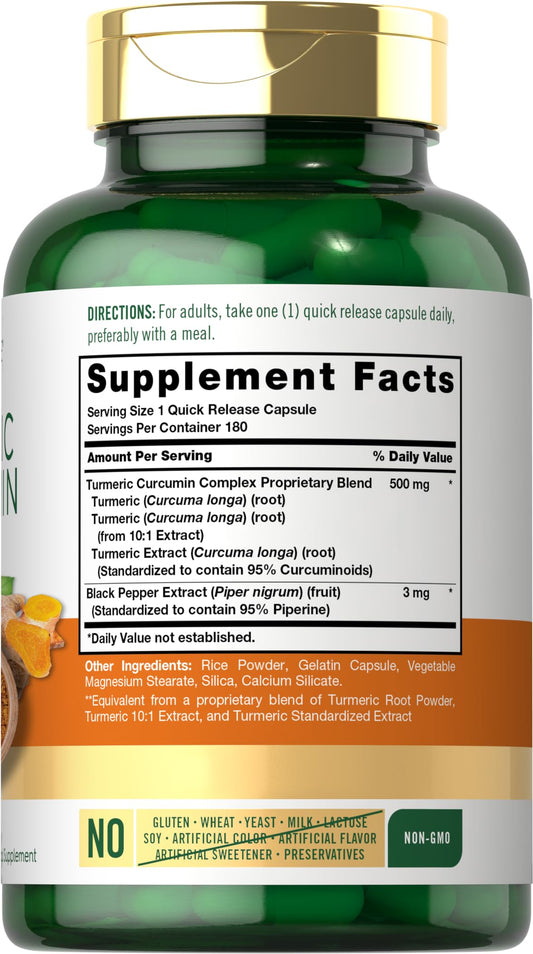 Carlyle Turmeric Curcumin 500 mg Pack 2 label