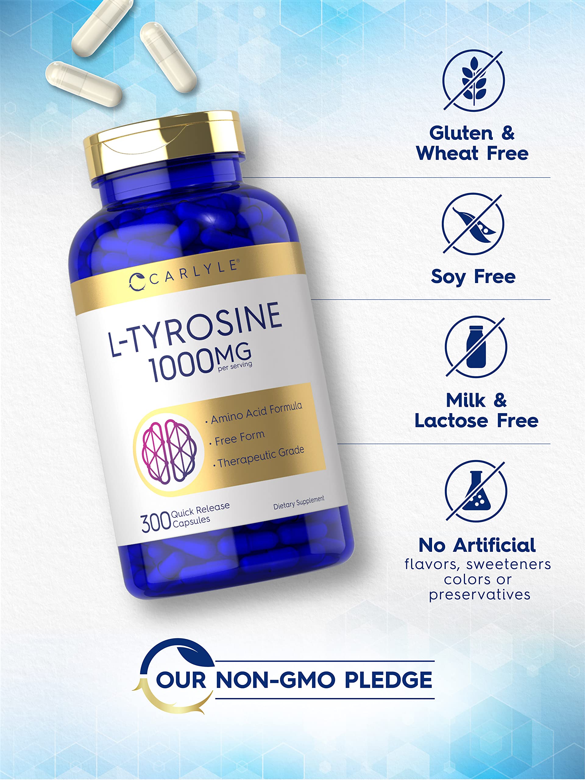 Carlyle Tyrosine: gluten-free and non-GMO ingredients