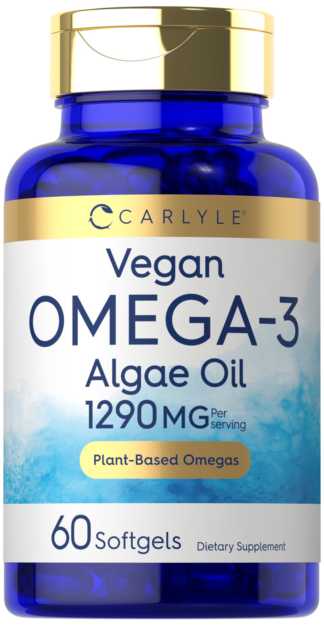 Carlyle Vegan Omega-3 supplement bottle with label visible